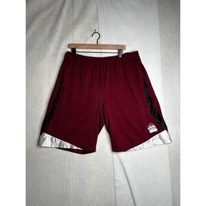 Pro Edge Mens Maroon Mesh Athletic Basketball Shorts Bear Paw Logo XL 38x11